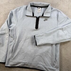 Nike Tech Fleece 1/4 Zip Mens Large Grey Active Pullover Sweatshirt Gym